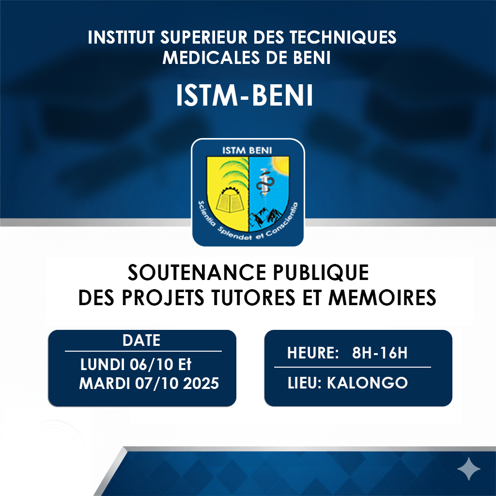 Soutenance publique des projets tutorés et mémoires