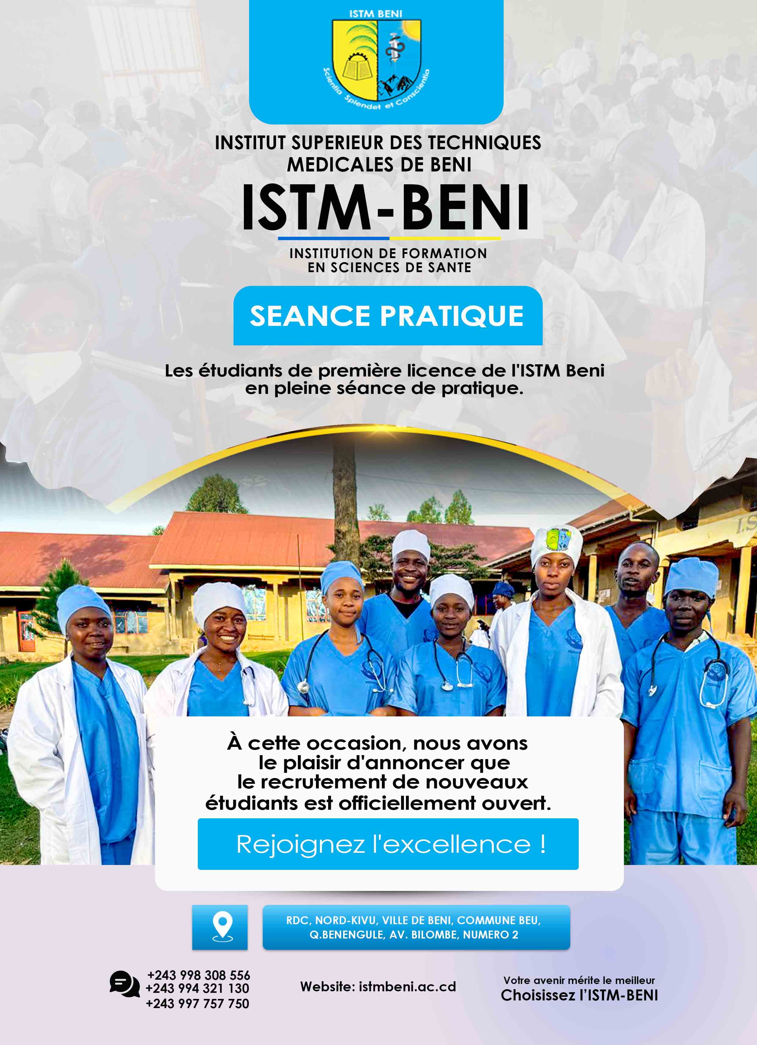 Séance de travaux pratiques pour les étudiants de première licence de l'ISTM Beni.